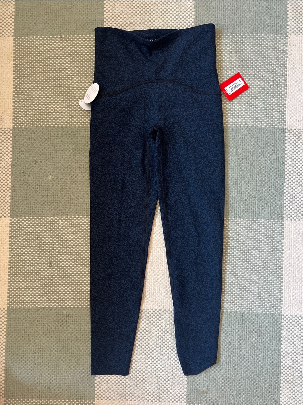 SPANX Black and Blue High-Waist Leggings